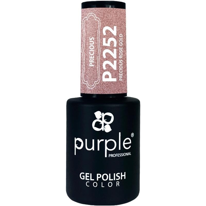 PURPLE VERNIZ GEL PRECIOUS ROSE GOLD  GLITTER 10ML